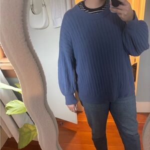 Aerie Deep Blue Knit Top